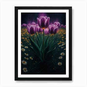 Purple Tulips Art Print