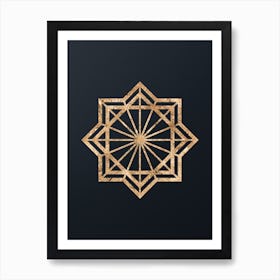 Abstract Geometric Gold Glyph on Dark Teal n.0290 Art Print