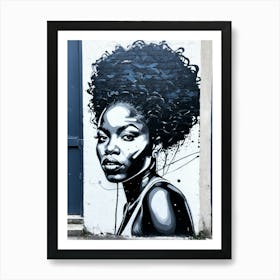 Graffiti Mural Of Beautiful Black Woman 47 Art Print