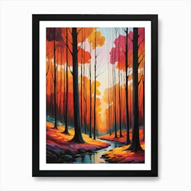 Sunset In The Woods 11 Art Print