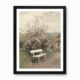 Bench In The Garden 3 Art Print