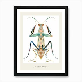 Colourful Insect Illustration Praying Mantis 15 Poster Art Print