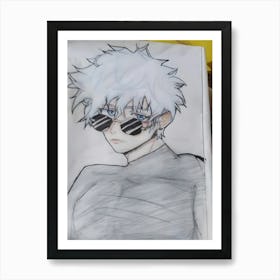 Anime Boy With Sunglasses Art Print