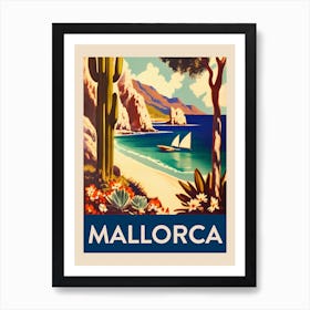 Mallorca Vintage Travel Poster Art Print