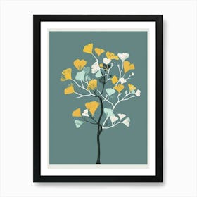 Ginkgo Tree Flat Illustration 5 Art Print