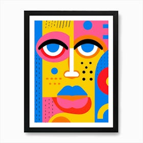 Pop Art Geometric Face 4 Art Print