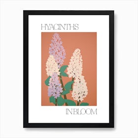 Hyacinths In Bloom Flowers Bold Illustration 3 Art Print