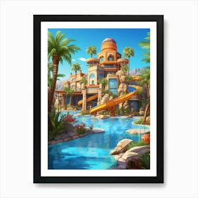 Sun City Resort Cartoon 3 Art Print