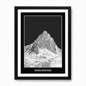 Scafell Mountain Line Drawing 6 Poster Art Print