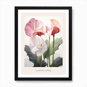 Floral Illustration Flamingo Flower Poster Art Print