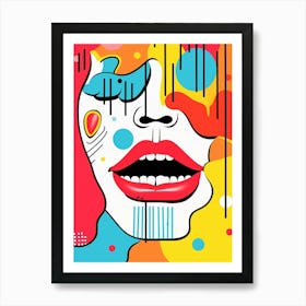 Pop Art Facial Features 2 Art Print