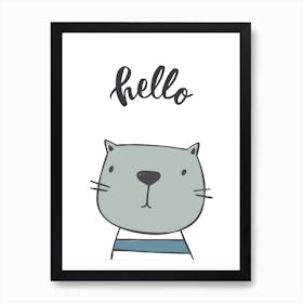 Hello Cat Art Print