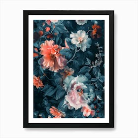 Floral Wallpaper 1 Art Print