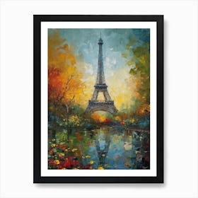 Eiffel Tower Paris France Monet Style 16 Art Print