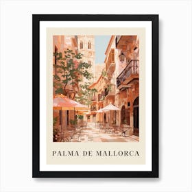 Palma De Mallorca Spain 1 Vintage Pink Travel Illustration Poster Art Print