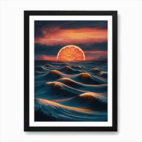 Orange Slice In The Ocean Art Print