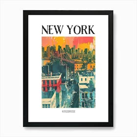 Kingsbridge New York Colourful Silkscreen Illustration 2 Poster Art Print