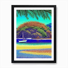 Cebu Island Philippines Pointillism Style Tropical Destination Art Print