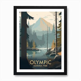 Olympic National Park Vintage Travel Poster 13 Art Print