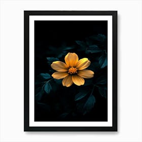 Yellow Flower Wallpaper Art Print