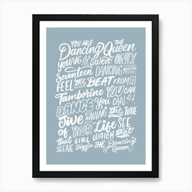 Dancing Queen - Song Lyrics Art Print