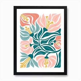 Flowers Matisse Style Boho Botanical 1 Art Print