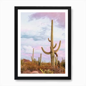 Pastel Saguaro Cactus Sky Art Print