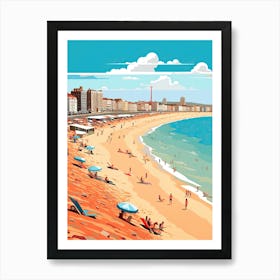 Brighton Beach, England, Flat Illustration 4 Art Print