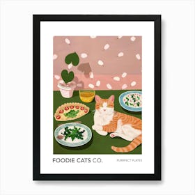 Foodie Cats Co Cat And Salad 2 Art Print