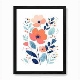 Poppy Flower Print Poster Art Print