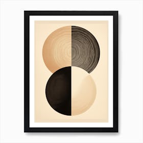 Nebula Neutrality; Beige Mid Century Cosmos Art Print