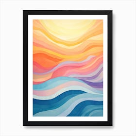 Abstract Watercolor Seascape Art Print