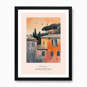 Mornings In Portofino Rooftops Morning Skyline 2 Art Print