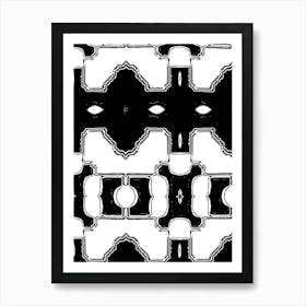 Abstract Black And White Pattern 9 Art Print