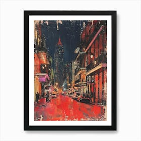 Retro New Orleans Painting Style 1 Art Print