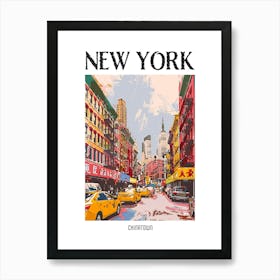 Chinatown New York Colourful Silkscreen Illustration 4 Poster Art Print