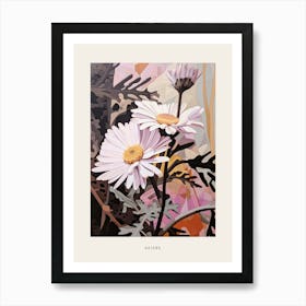 Flower Illustration Asters 1 Poster Art Print