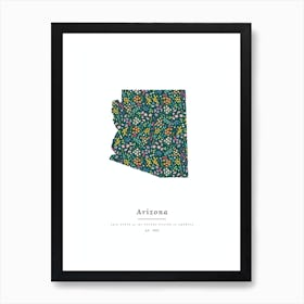 Arizona State | Wildflowers on Juniper Green Art Print