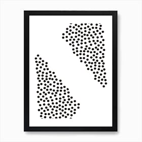 Black Top and Bottom Polka Dots Art Print