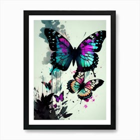 Butterfly Splatters 1 Art Print