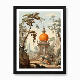 Chinese Lantern Flower Victorian Style 1 Art Print