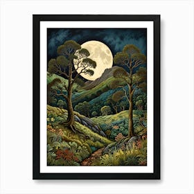 William Morris Full Moon In The Woods 6 Art Print