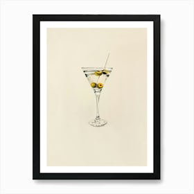 Minimalist Cocktail Martini Art Print