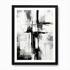 Connection Abstract Black And White 2 Art Print