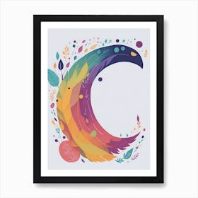 Colorful Letter C Illustration 53 Art Print