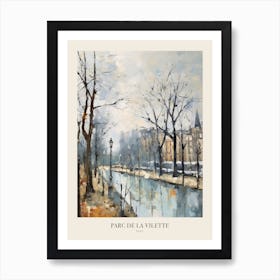 Winter City Park Poster Parc De La Vilette Paris 3 Art Print