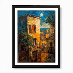 Window View Of Athens Greece In The Style Of Expressionism 4 Art Print