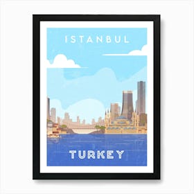 Istanbul, Turkey — Retro travel minimalist poster 1 Art Print