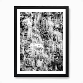 Icicles On A Rock Wall Art Print