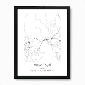 View Royal,Canada Minimalist Map Art Print